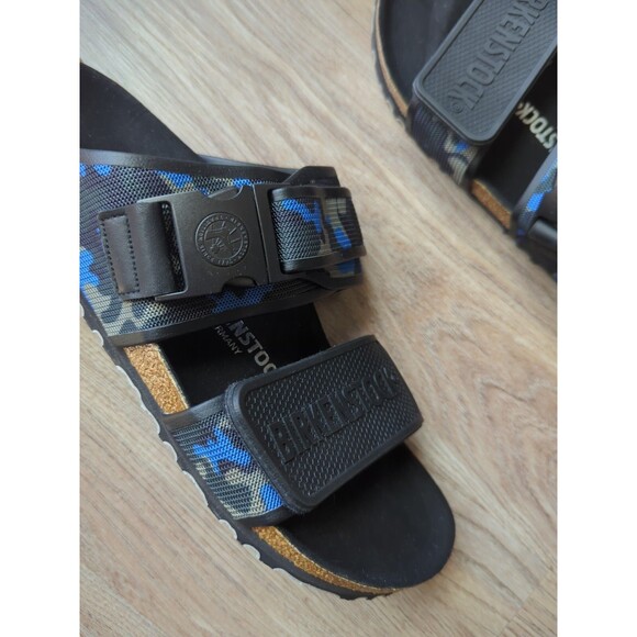 Birkenstock Rotterdam Sport Sole Blue Camo Sandals EU 42 Mens 9-9.5 Rare - Picture 4 of 14